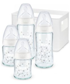 Set casier 4 biberons First Choice+ Verre Indicateur de température Nuk - Transparent