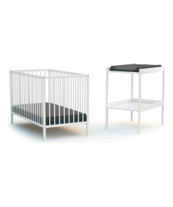 AT4 - Duo Lit Bébé et Table à Langer - Blanc