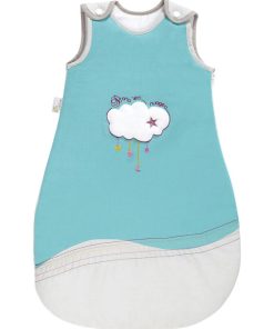 Gigoteuse douillette - coton Bio - toutes saisons - 'P'tit Basile' - Bleu turquoise