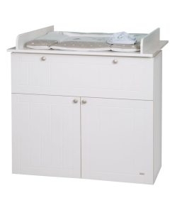 ROBA Commode à Langer "Mia" avec Plan à Langer Amovible au Style Maison de Campagne - Hauteur 93 cm - Blanc
