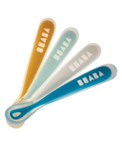 Lot de 4 cuillères 1er repas Soft bleu - Bleu