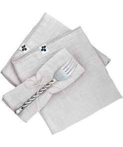 3 Serviettes de table Gaia - Gris clair