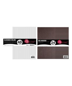 72 papiers Scrapbooking Blanc + texturé Bois Marron - N/A