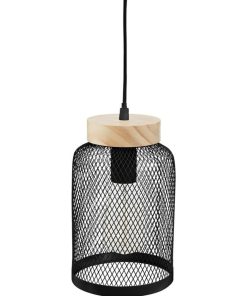 Suspension métal bois Zely noir - Noir
