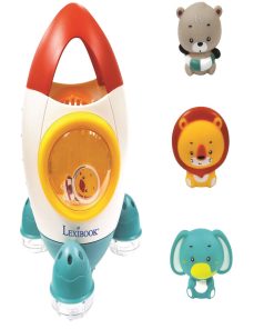 Set De Jeu De Bain Fusée Avec 3 Animaux Souples - Transparent