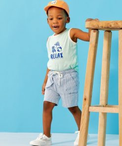 Ensemble débardeur + short - 2 pièces - Bleu/vert