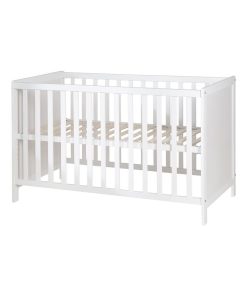 ROBA Lit cododo 60 x 120 cm blanc – réglable – 5 barreaux amovibles, incl. sommier - Blanc