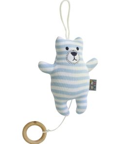 Peluche mobile musicale, éveil bébé, Ourson - Blanc