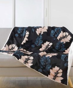 Plaid velours 125x150 cm sherpa Belline bleu - Bleu