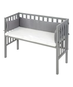 ROBA Lit Cododo "safe asleep®" 2en 1 + Matelas Ventilé + Tour + Barrière - Gris - Gris