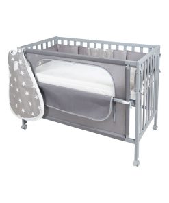 ROBA Lit cododo "safe asleep®" 60 x 120 cm – avec accessoires "Little Stars" - Gris