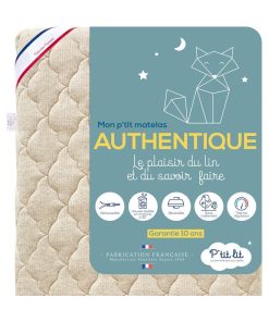 Matelas Bébé Authentique | 60x120 Cm | Déhoussable - Blanc