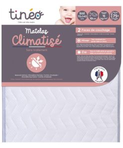 Matelas bébé Climatisé - 70 cm x 140 cm x 10 cm - Blanc