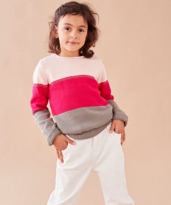 Pull En Tricot, Tricolore - Vert