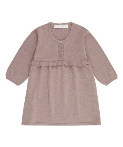 Robe Bébé Bio en Tricot Gris-Rose - Rose
