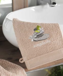 Lot de 2 gants de toilette Collection Simplicity - Gris taupe