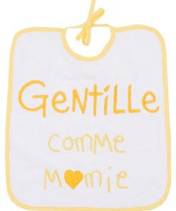 Bavoir Gentille comme mamie 6 mois - Jaune