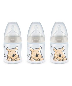 Lot 3 biberons First Choice+ Winnie 150 ml 0-6M perçage M Nuk - Transparent