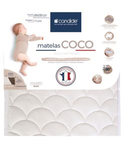 Matelas bébé Organic Coco - 60cm x 120cm x 11cm - Ecru