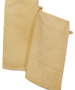 Eveil Et Nature Lot De 2 Gants De Toilette Coton Bio - Jaune