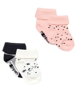 Lot de 4 Paires de Chaussettes Bébé Pêche - Noir