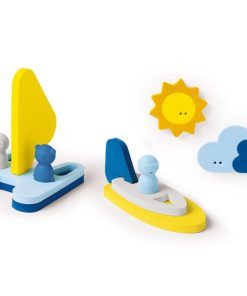 Puzzle de bain 3D bateau Mettre les voiles - Bleu