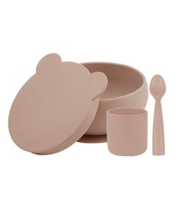 Coffret mes premiers repas, Bol Cuillère Gobelet - Beige clair