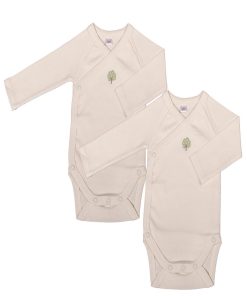 Eveil Et Nature Lot De 2 Bodys Manches Longues Coton Bio - Ecru