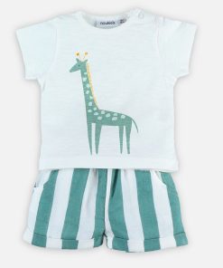 Set t-shirt et short en coton - Vert