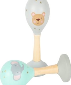 Lot de 2 Maracas pastel avec socle - N/A
