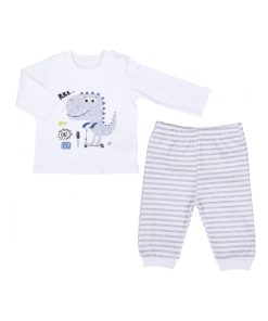 Pyjama bébé 2 pièces , DINO TRAFIC - Ecru