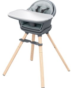 MAXI-COSI Moa Chaise haute évolutive 8 en 1 : Réhausseur/Tabouret/Bureau, Beyond Graphite - Gris Gris