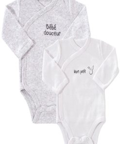 Lot De 2 Bodies En Coton Bébé Douceur (prématuré) - Gris