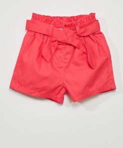 Short en popeline - rose azalée