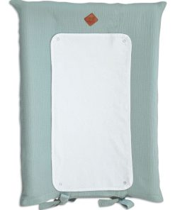 Housse de matelas à langer en gaze de coton, Jeanne - Vert d'eau