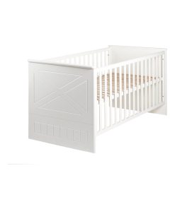 ROBA Lit bébé évolutif "Constantin" - 70x140 - Hauteur Réglable - 0 à 7 Ans - Blanc/Blanc Canadien - Blanc