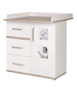 ROBA Commode à Langer "Moritz" avec 2 Cadres Photo - Hauteur à Langer 94 cm - Blanc