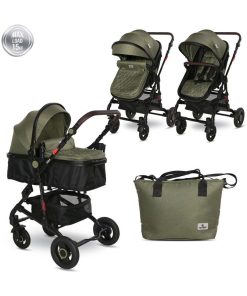 Poussette combinée transformable 2 en 1 Alba Lorelli - vert - Vert
