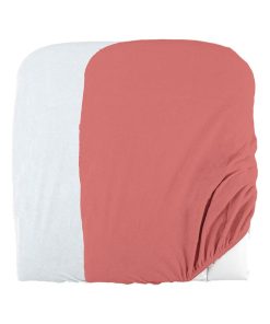 Lot de 2 housses de matelas à langer blanc et terracotta (50 x 75 cm) - Orange corail