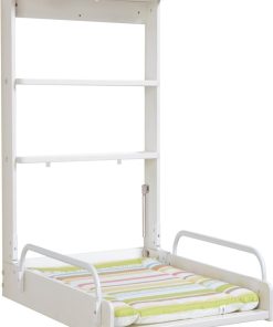 ROBA Table À Langer Murale + Matelas À Langer "Dschungelbaby" - Blanc - Blanc