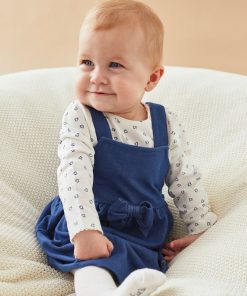 Set robe denim + t-shirt, écru/bleu - Blanc