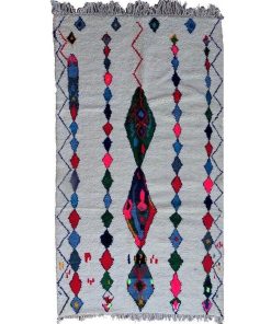 Tapis berbère 150x270 TEMARA Multicolore fait main en laine idéal pour le grand salon - Multicolore