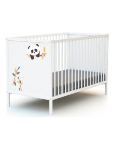 WEBABY - Lit bébé à panneaux - Blanc Orange
