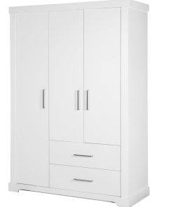 ROBA Armoire "Maxi" – 3 portes et 2 tiroirs – style maison de campagne - Blanc