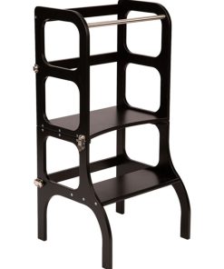 Tour d'observation Montessori transformable Step'N'Sit - Black Silver - Noir