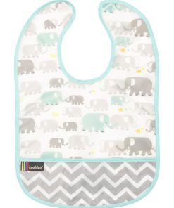 Bavoir 6-12 mois Elephants - Bleu