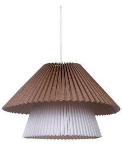 Suspension double tissu Aurélia beige blanc D52 - Beige
