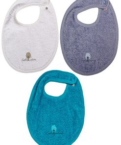 Eveil Et Nature Lot De 3 Bavoirs Eponge Coton Bio - Multicolore