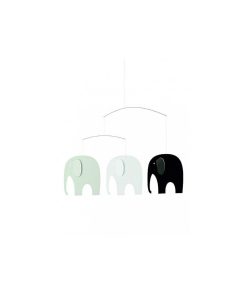 flensted Mobiles' Elephant Party Noir Blanc Gris - Noir