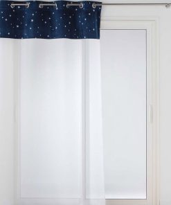 Voilage à œillets 140x240 sable phosphorescent Moonlight bleu - Bleu